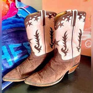 Lucchese Pink and Brown Cowboy boots